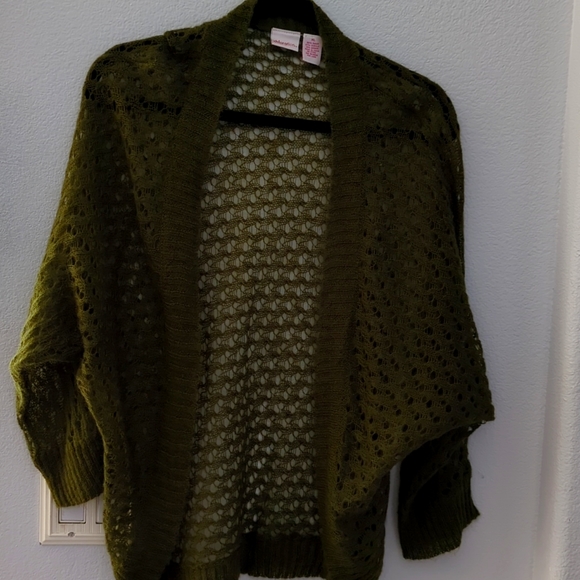 Xhilaration Olive Green Crochet Shrug  Size XL - Picture 1 of 11
